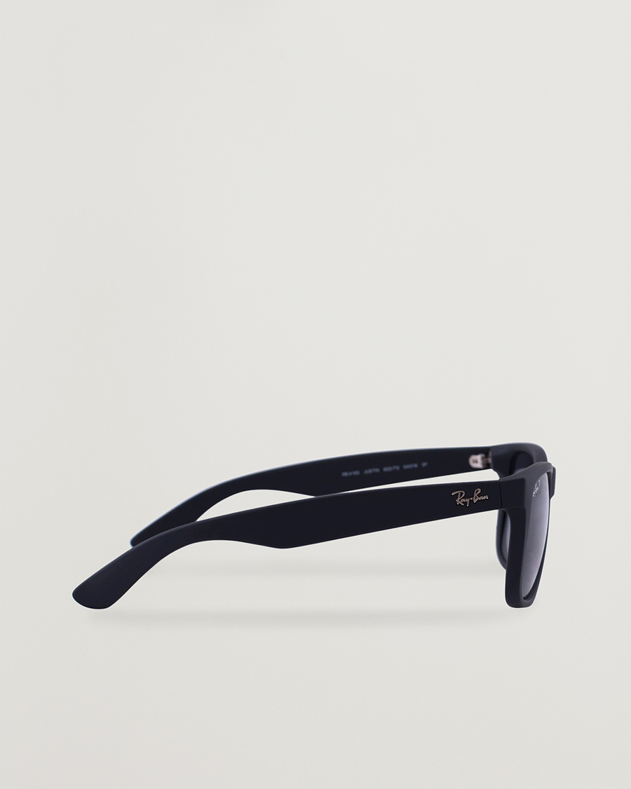 Hombres | Gafas de sol cuadradas | Ray-Ban | 0RB4165 Justin Polarized Wayfarer Sunglasses Black/Grey