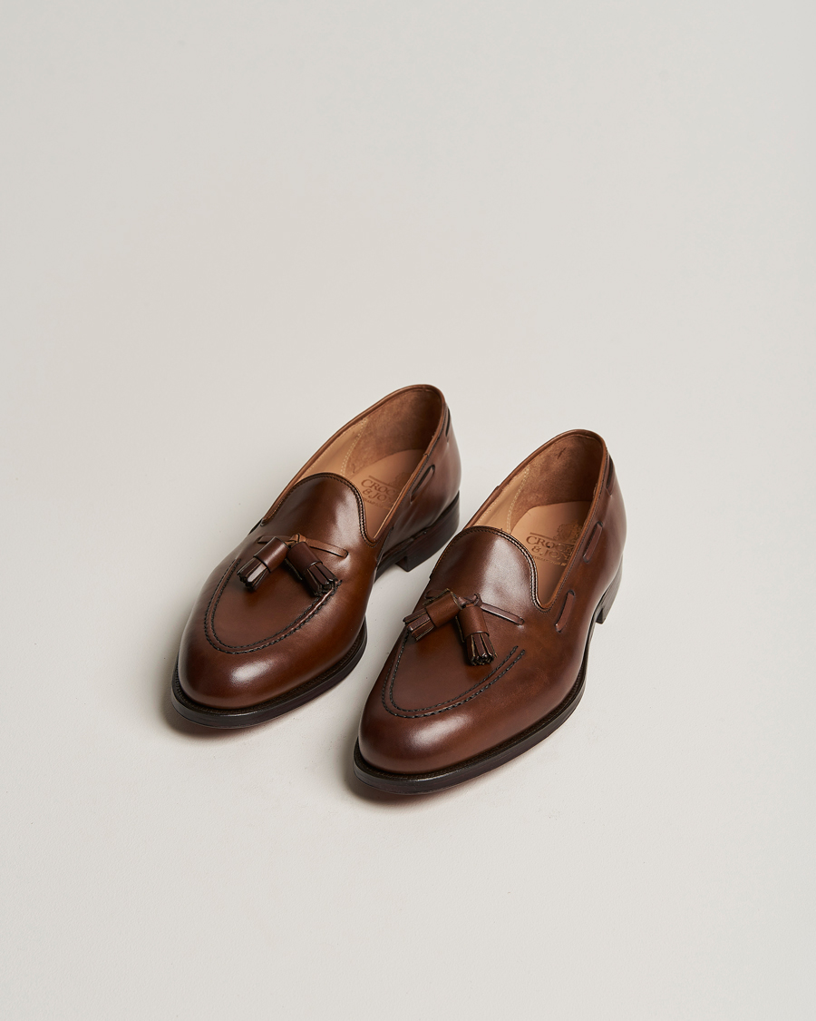 Hombres | Zapatos hechos a mano | Crockett & Jones | Cavendish Tassel Loafer Dark Brown Calf