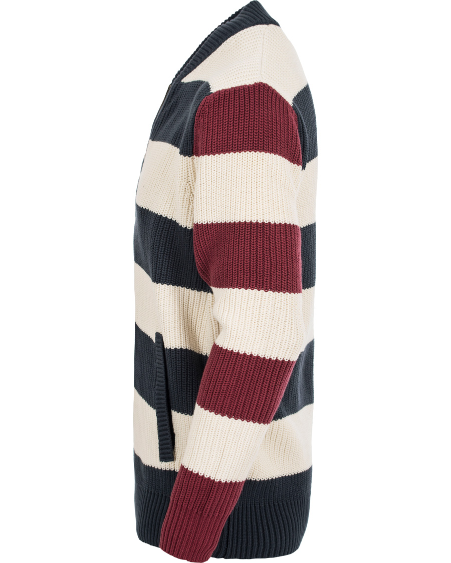Hombres | Jerséis y prendas de punto | Lexington | Jaidon Zip Through Sweater Blue/Red/White Stripe