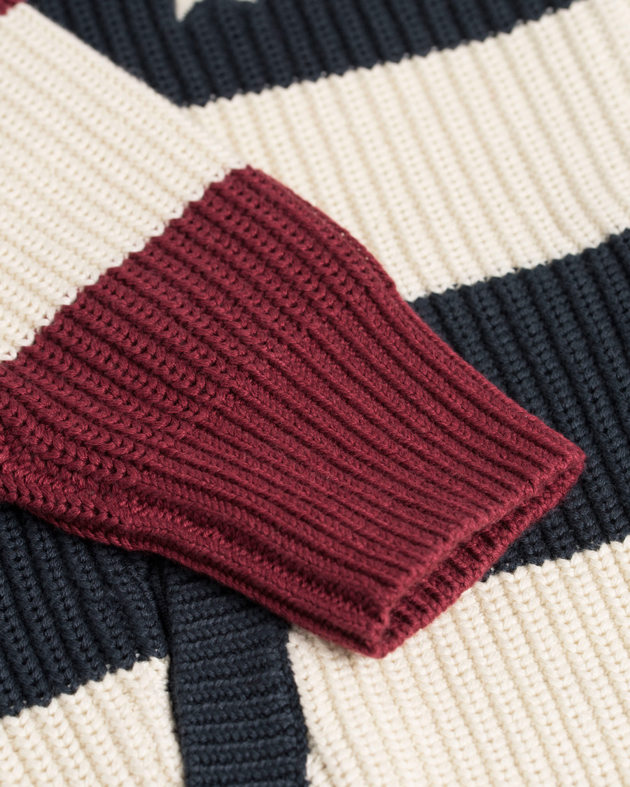 Hombres | Jerséis y prendas de punto | Lexington | Jaidon Zip Through Sweater Blue/Red/White Stripe