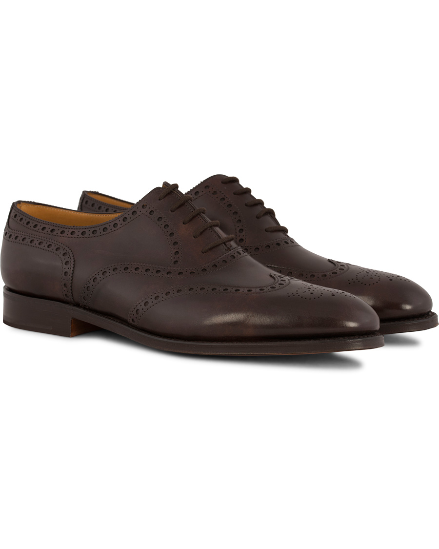 Hombres | John Lobb Stowey Brogue Dark Brown Misty Calf | John Lobb | Stowey Brogue Dark Brown Misty Calf