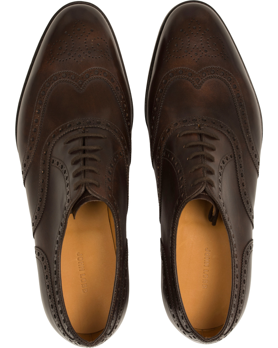 Hombres | John Lobb Stowey Brogue Dark Brown Misty Calf | John Lobb | Stowey Brogue Dark Brown Misty Calf