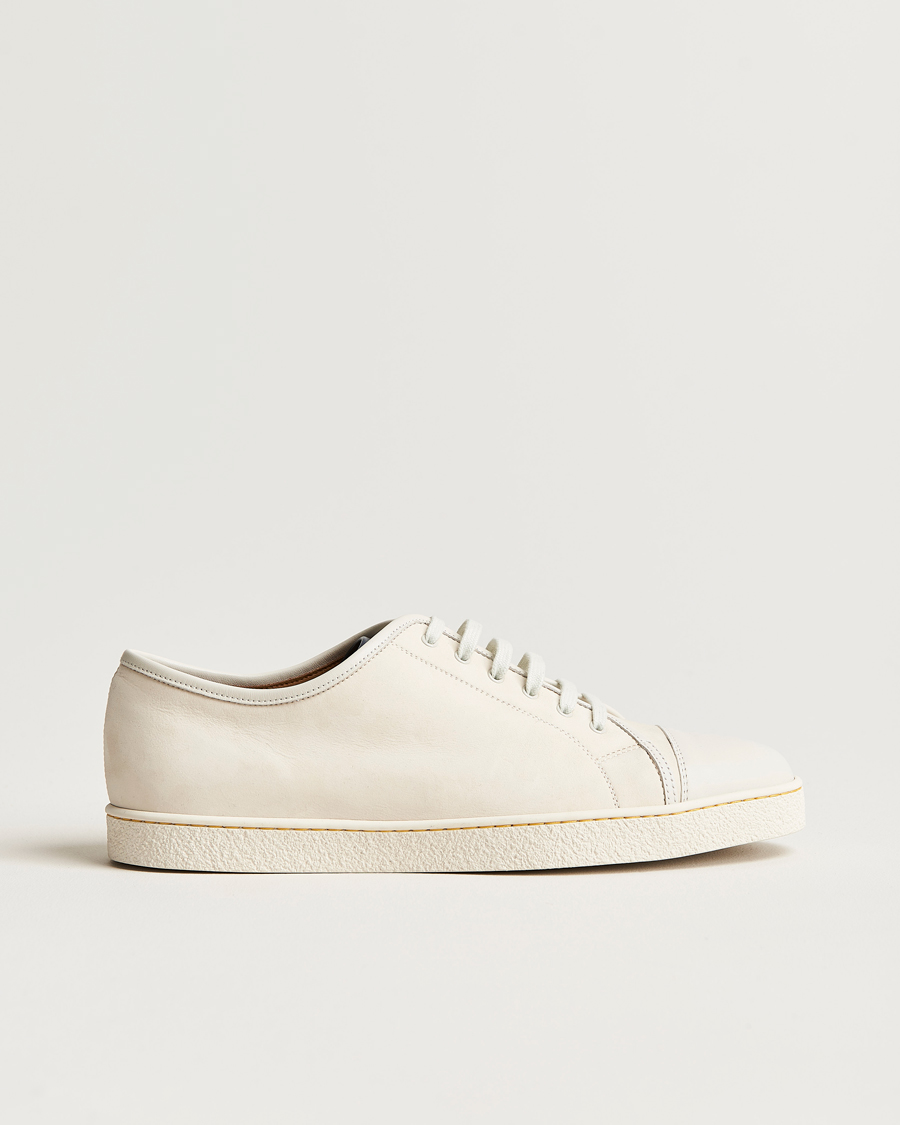 Hombres | John Lobb Levah Sneaker Chalk Velveteen Calf | John Lobb | Levah Sneaker Chalk Velveteen Calf