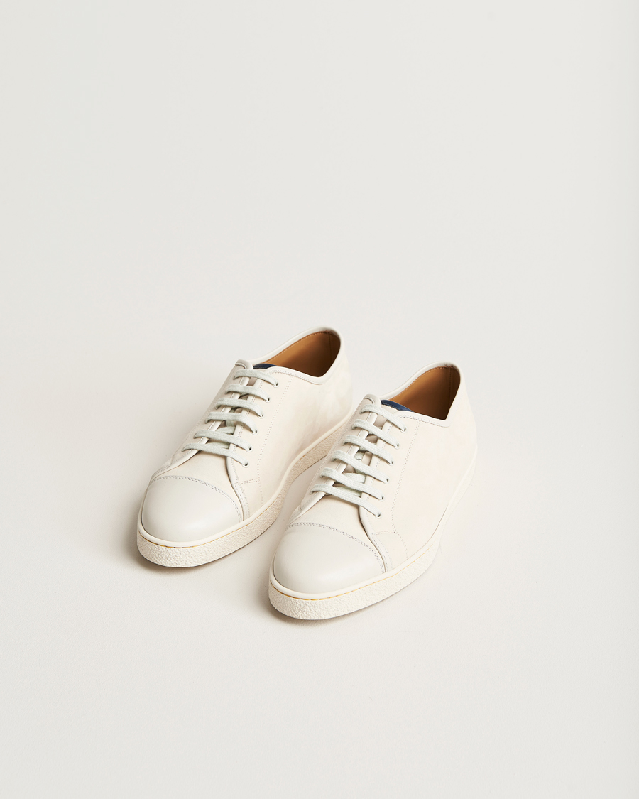 Hombres | John Lobb Levah Sneaker Chalk Velveteen Calf | John Lobb | Levah Sneaker Chalk Velveteen Calf