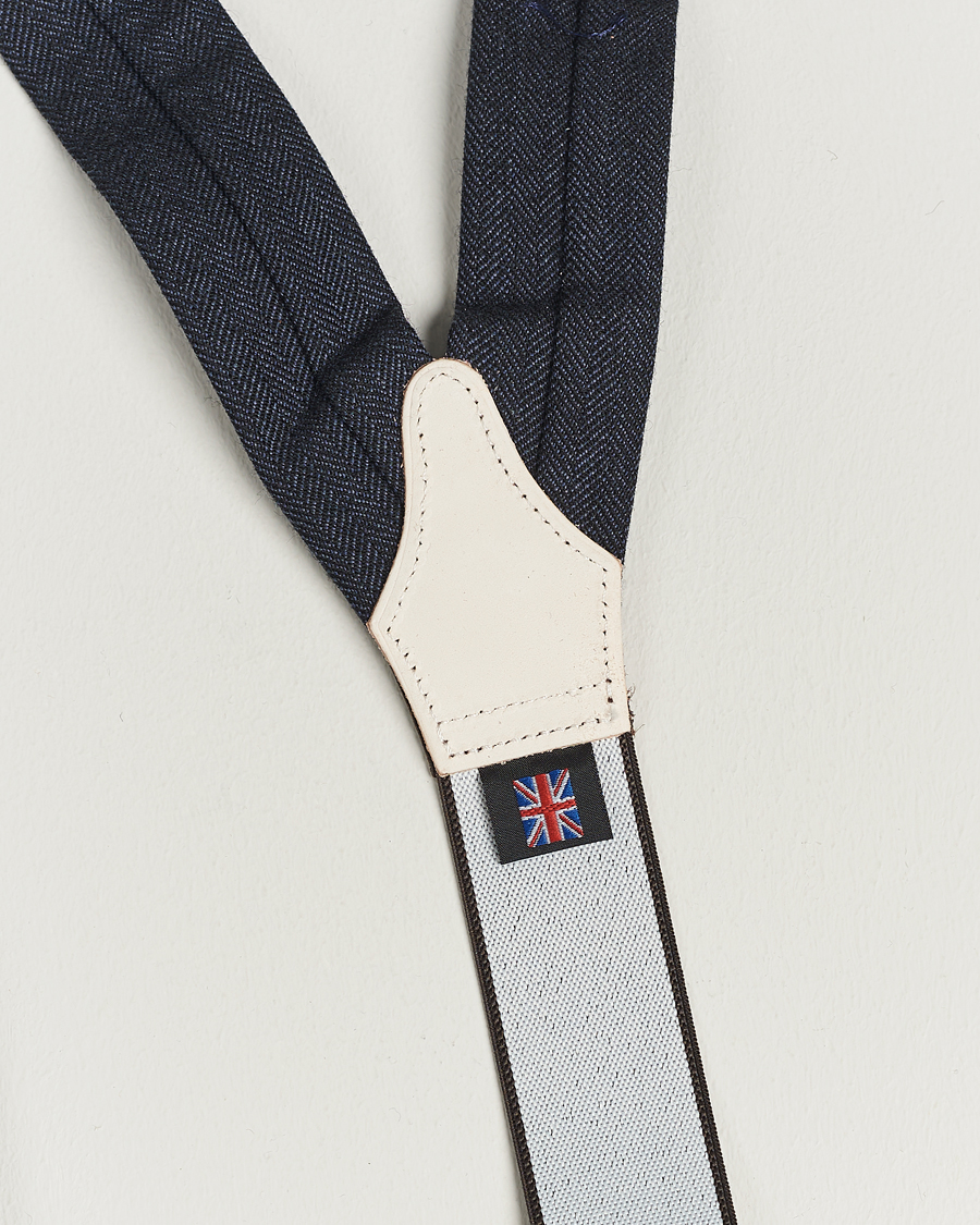 Hombres | Tirantes | Albert Thurston | Herringbone Braces 40mm Dark Blue
