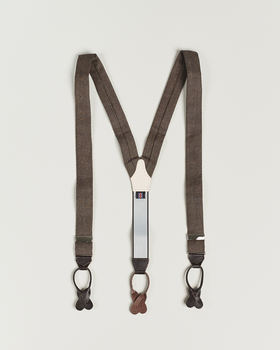 Hombres | Tirantes | Albert Thurston | Donegal Tweed Braces 40mm Dark Brown