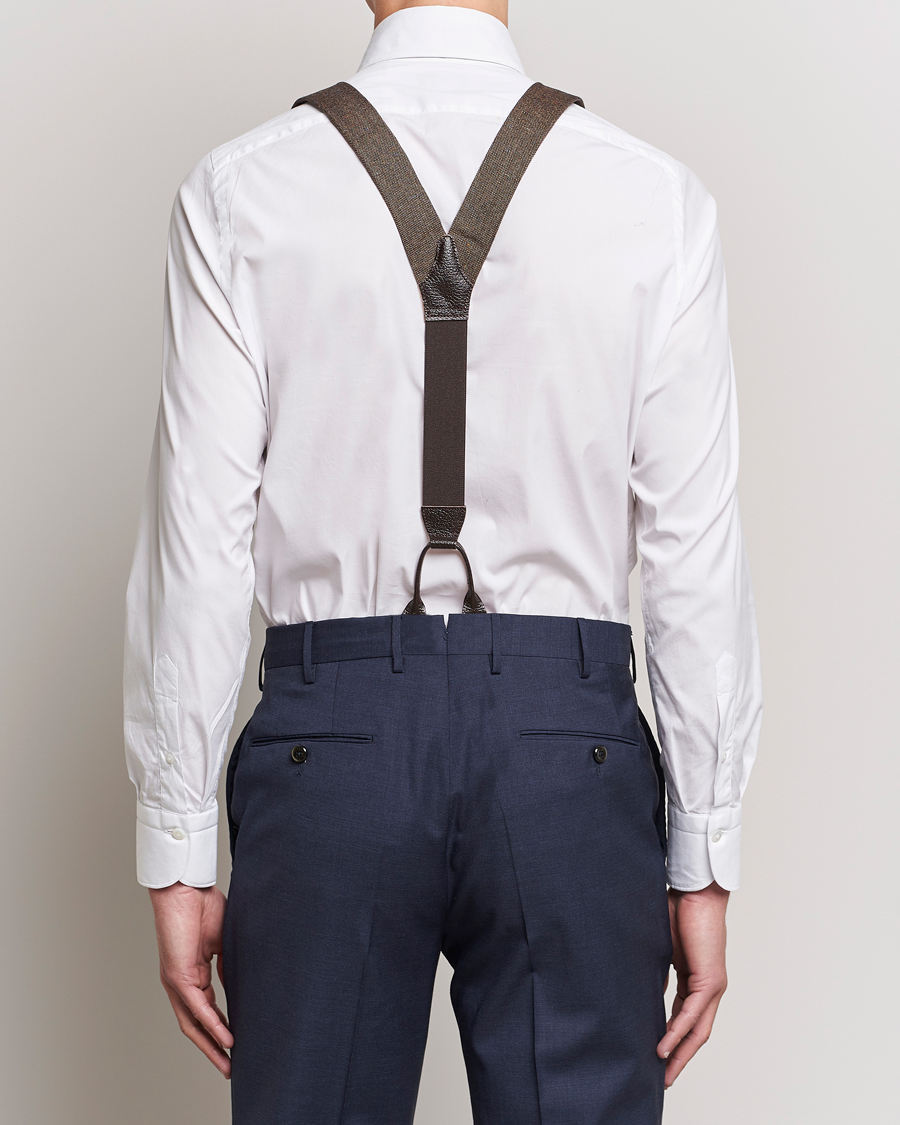 Hombres | Tirantes | Albert Thurston | Donegal Tweed Braces 40mm Dark Brown