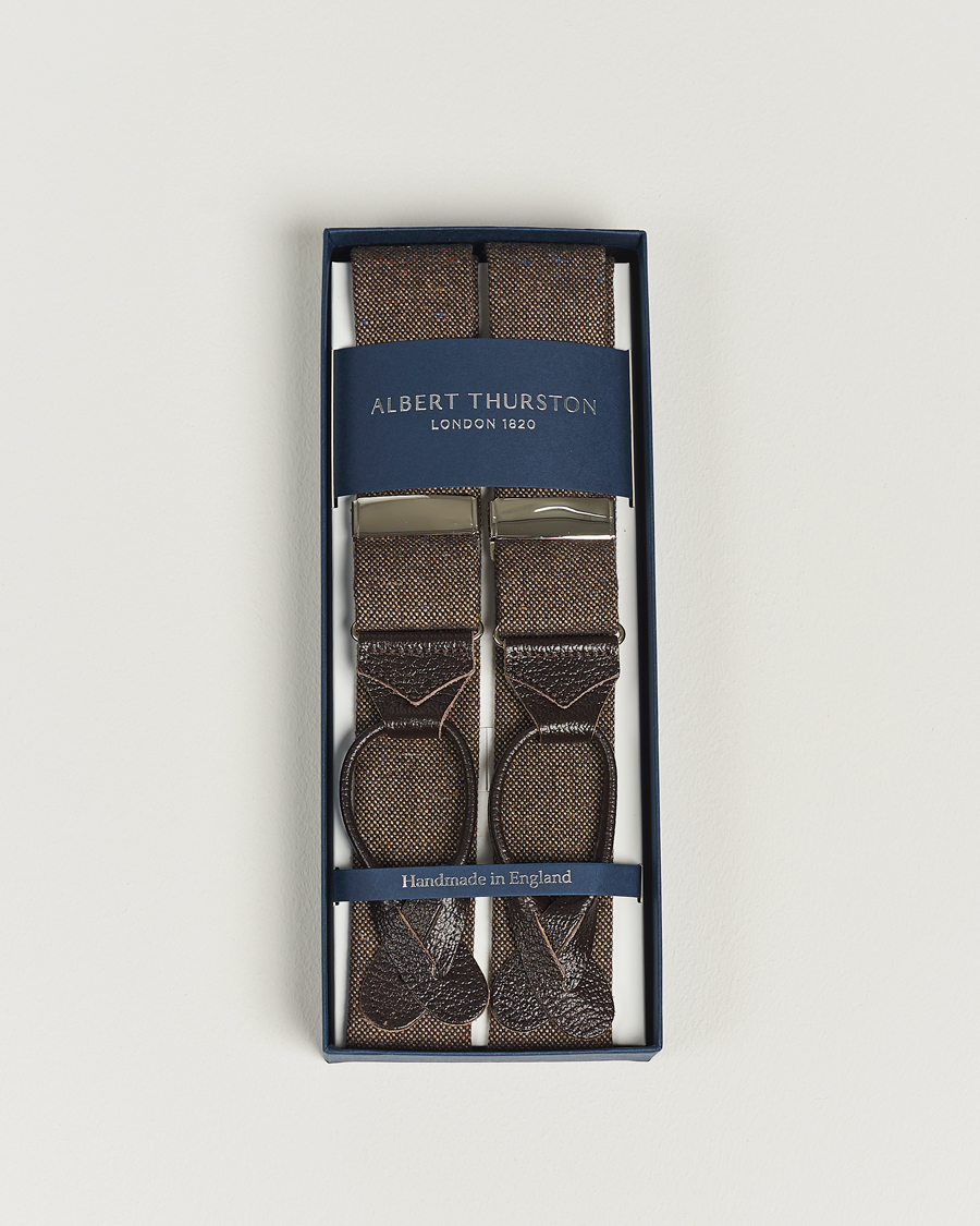 Hombres | Tirantes | Albert Thurston | Donegal Tweed Braces 40mm Dark Brown