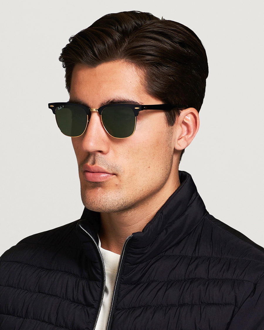 Hombres | Gafas de sol | Ray-Ban | 0RB3507 Clubmaster Sunglasses Black Arista/Polar Green