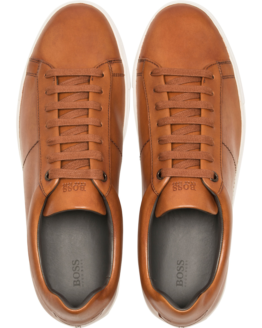 Hombres | BOSS Timaker Leather Sneaker Cognac | BOSS BLACK | BOSS Timaker Leather Sneaker Cognac