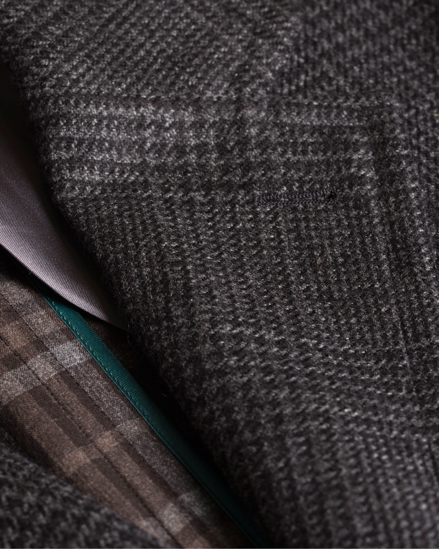 Hombres | Abrigos y chaquetas | Boglioli | Glen Plaid Silk Coat Dark Grey
