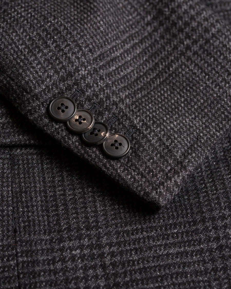 Hombres | Abrigos y chaquetas | Boglioli | Glen Plaid Silk Coat Dark Grey