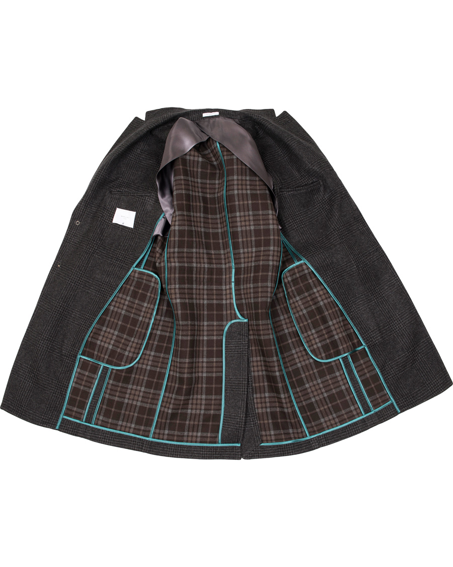 Hombres | Abrigos y chaquetas | Boglioli | Glen Plaid Silk Coat Dark Grey