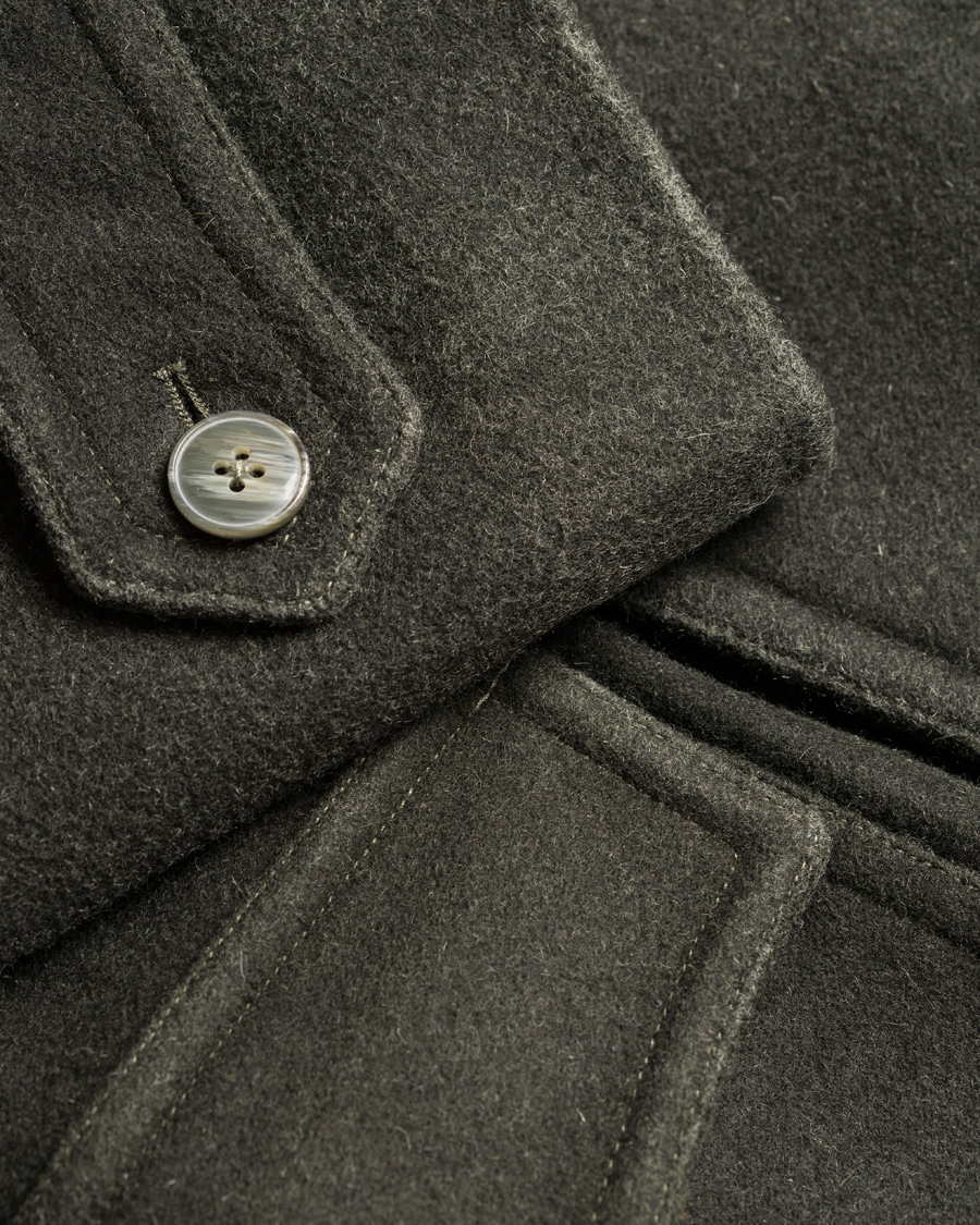 Hombres | Abrigos y chaquetas | L.B.M. 1911 | Wool Double Breasted Coat Dark Loden Green