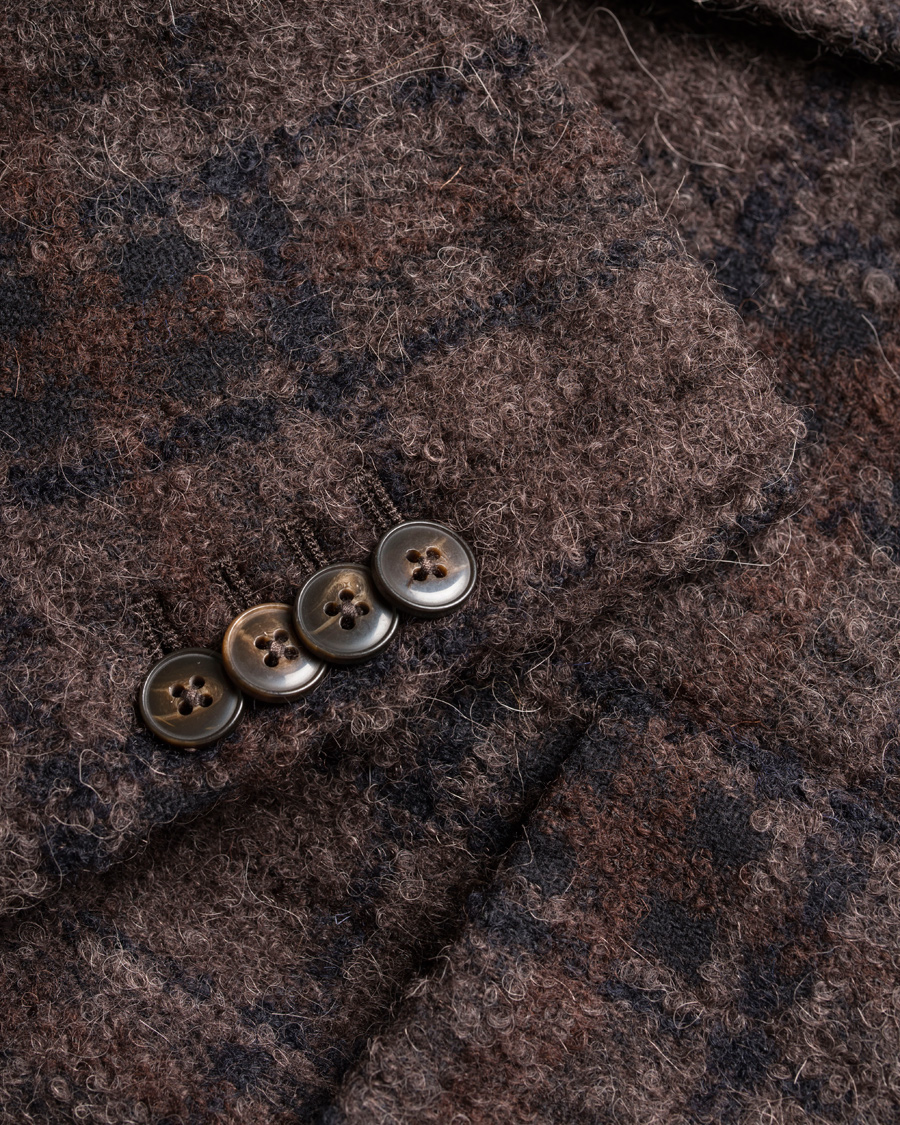 Hombres | Blazers | L.B.M. 1911 | Jack Regular Wool Bouclé Check Blazer Dark Brown