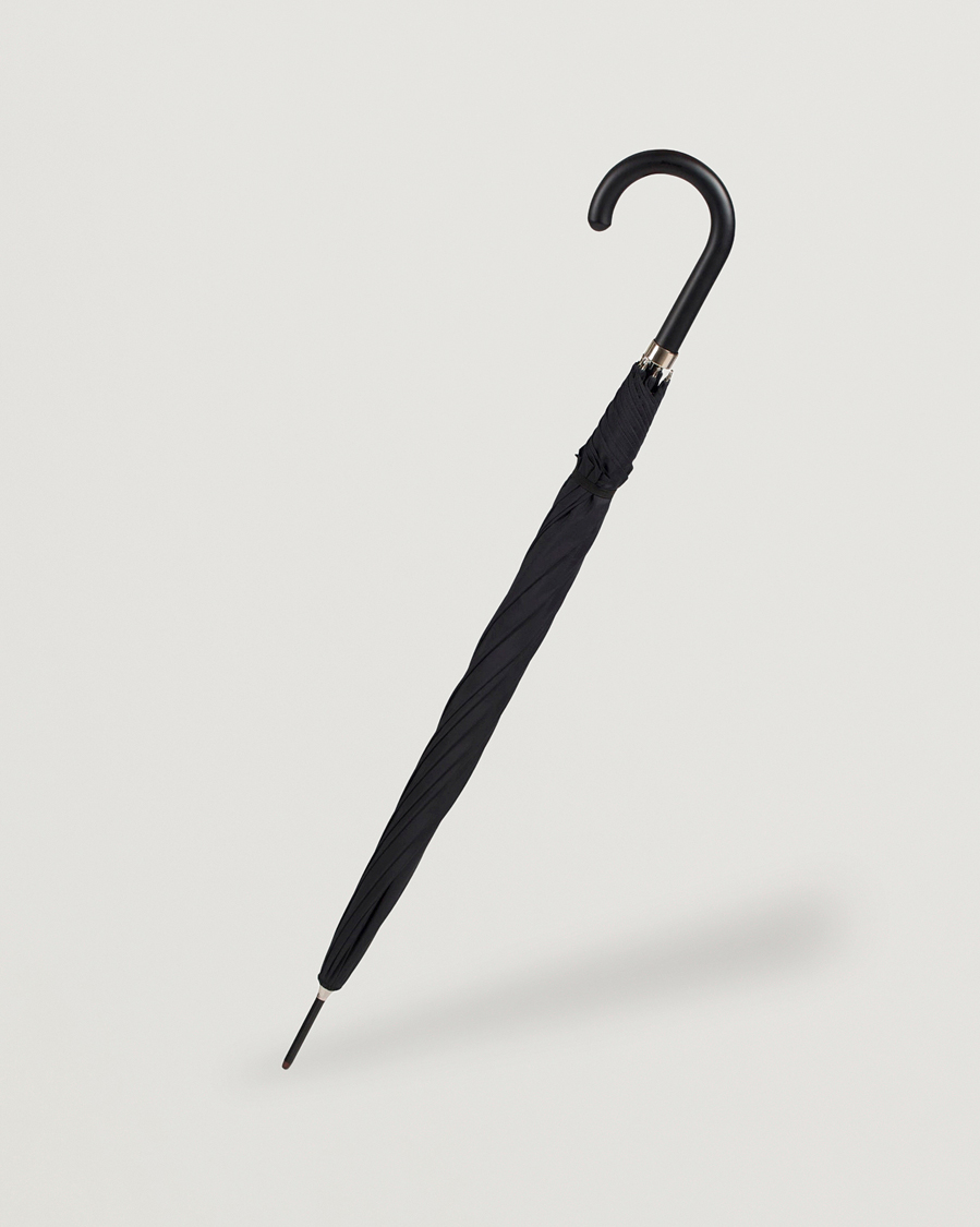 Hombres | Fox Umbrellas Hardwood Automatic Umbrella Black | Fox Umbrellas | Hardwood Automatic Umbrella Black