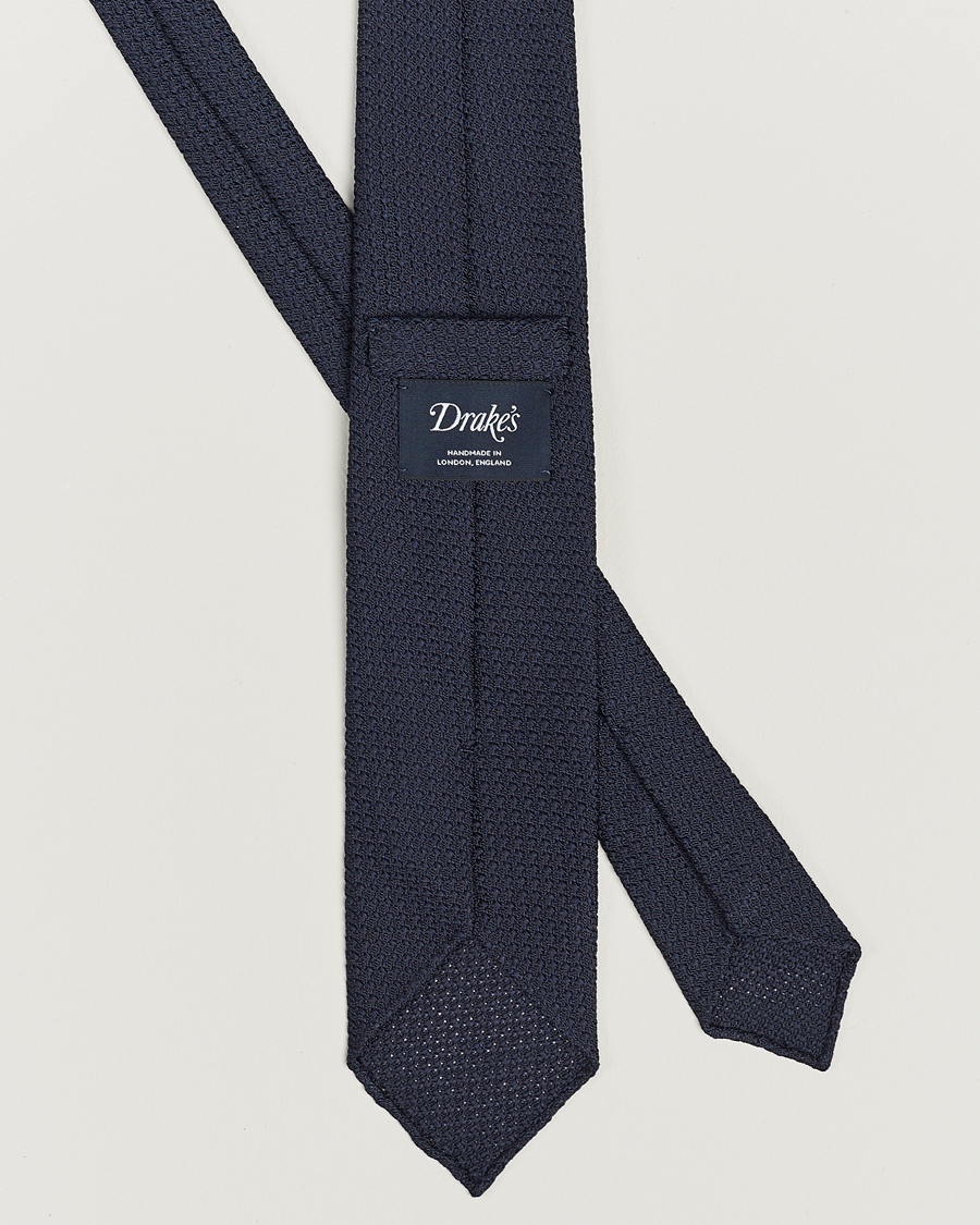 Hombres | Corbatas | Drake's | Drake'sLarge Knot Handrolled Grenadine Silk TieNavy