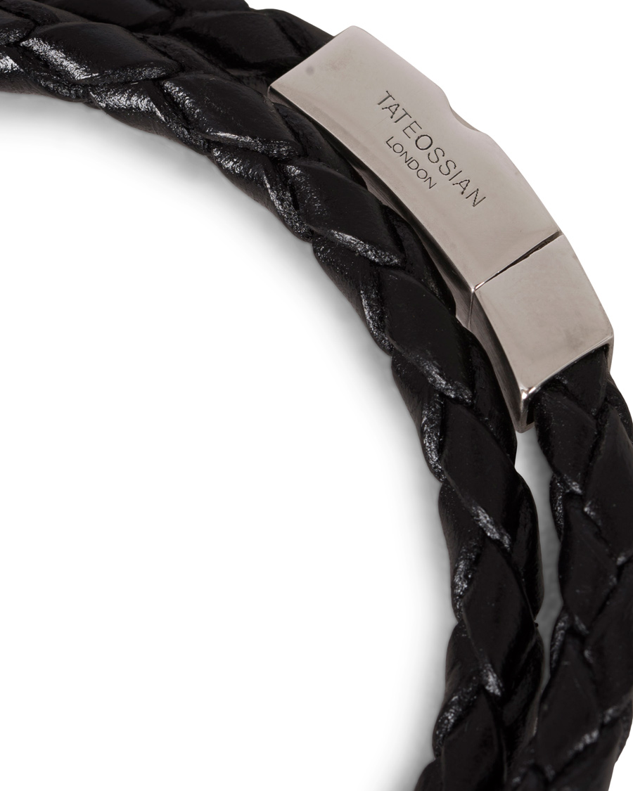 Hombres | Tateossian Scoubidou Double Leather Bracelet Black | Tateossian | Scoubidou Double Leather Bracelet Black