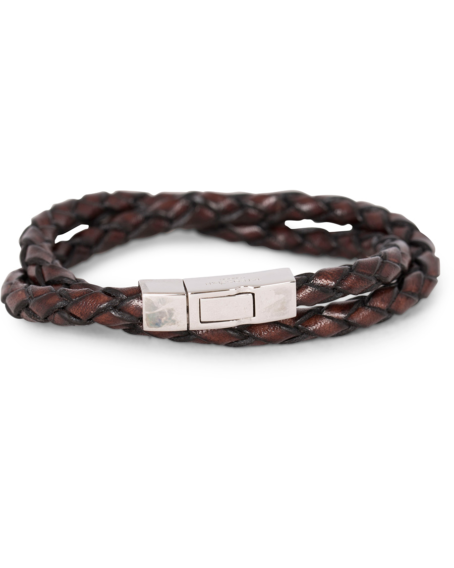 Hombres | Tateossian Scoubidou Double Leather Bracelet Brown | Tateossian | Scoubidou Double Leather Bracelet Brown