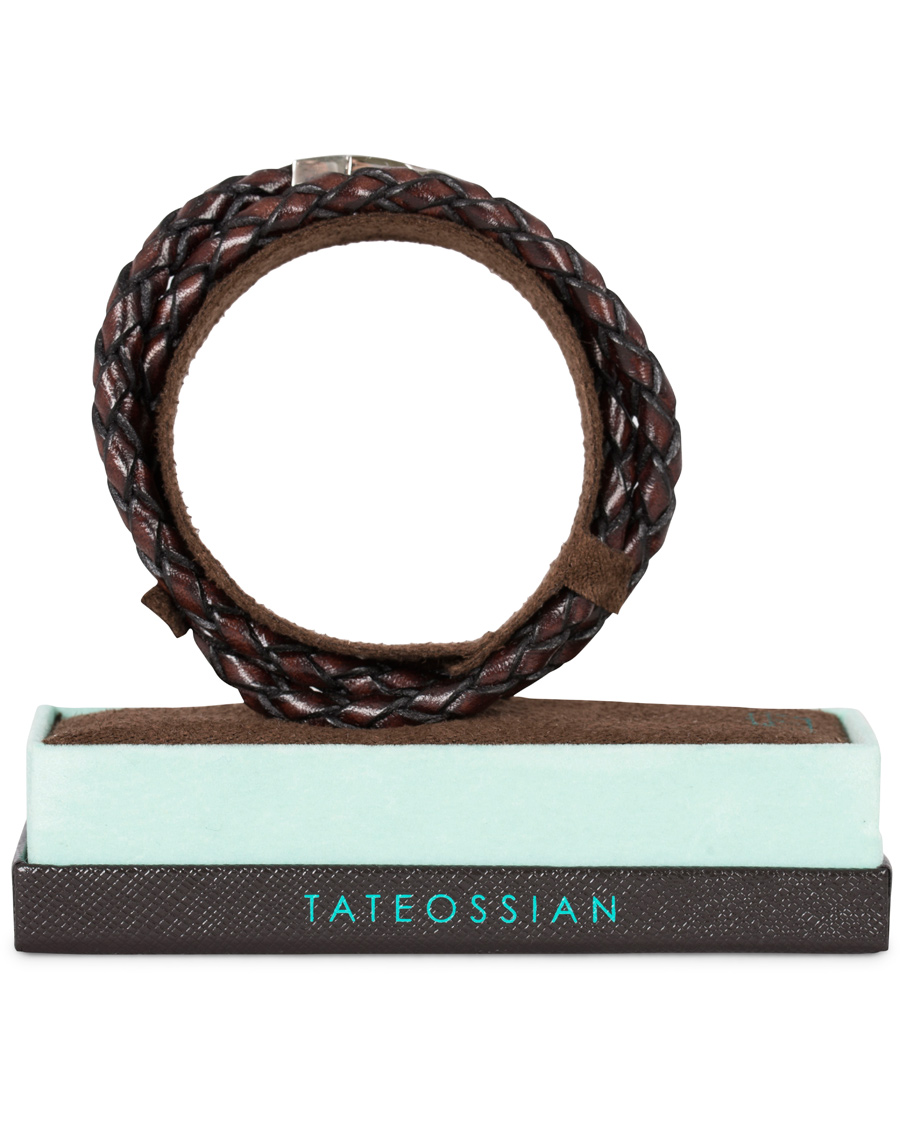 Hombres | Tateossian Scoubidou Double Leather Bracelet Brown | Tateossian | Scoubidou Double Leather Bracelet Brown