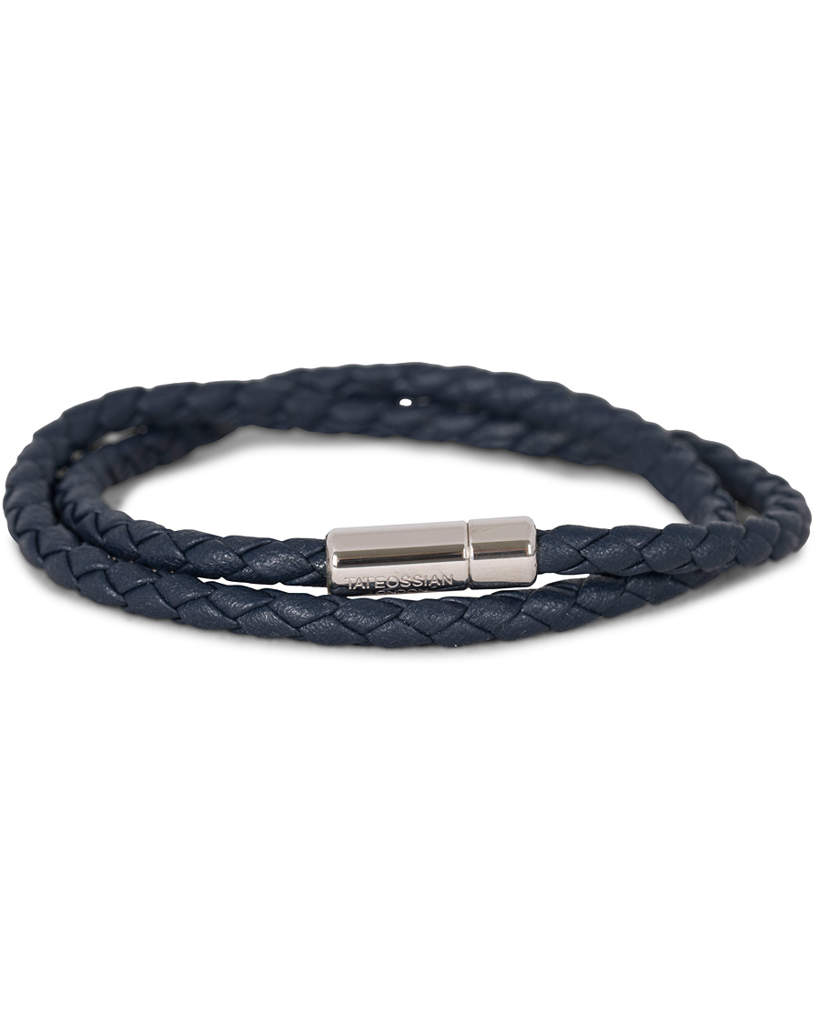 Hombres | Tateossian Scoubidou Pop Leather Bracelet Navy | Tateossian | Scoubidou Pop Leather Bracelet Navy