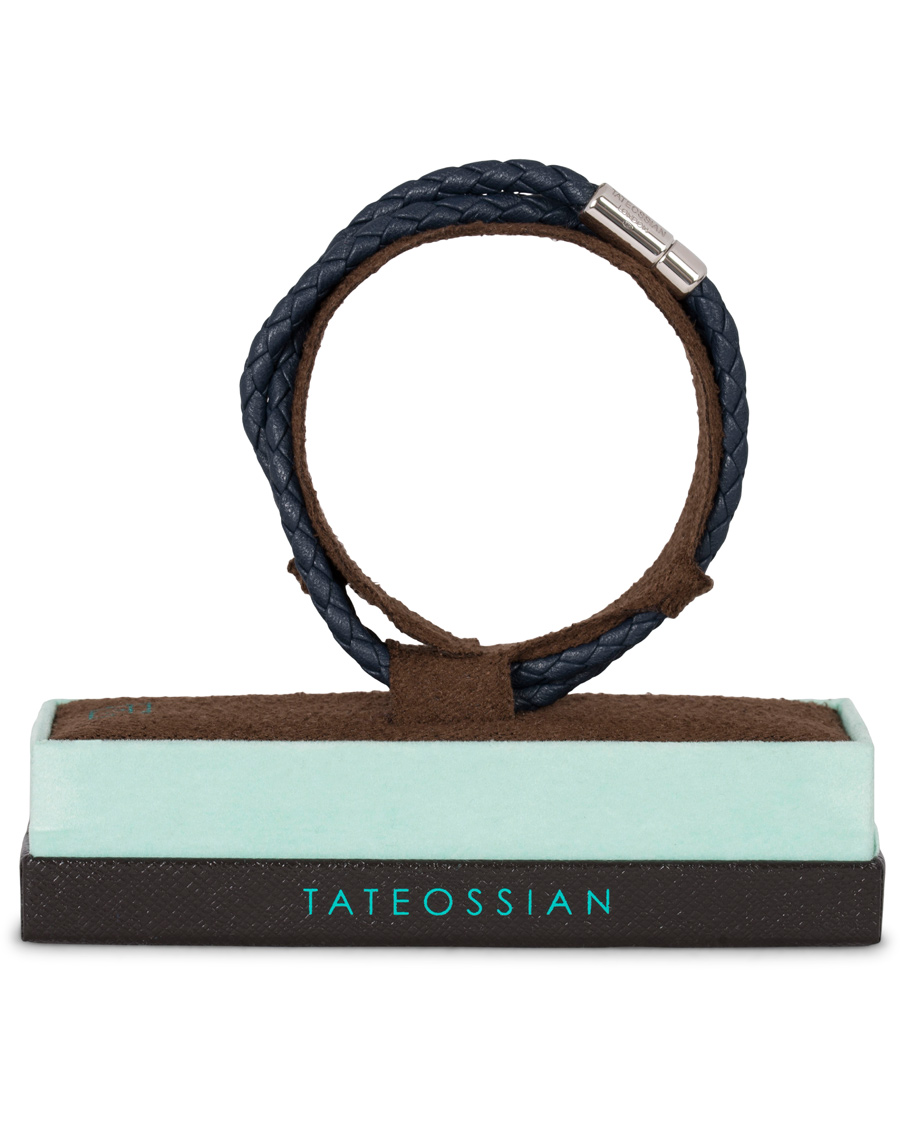 Hombres | Tateossian Scoubidou Pop Leather Bracelet Navy | Tateossian | Scoubidou Pop Leather Bracelet Navy