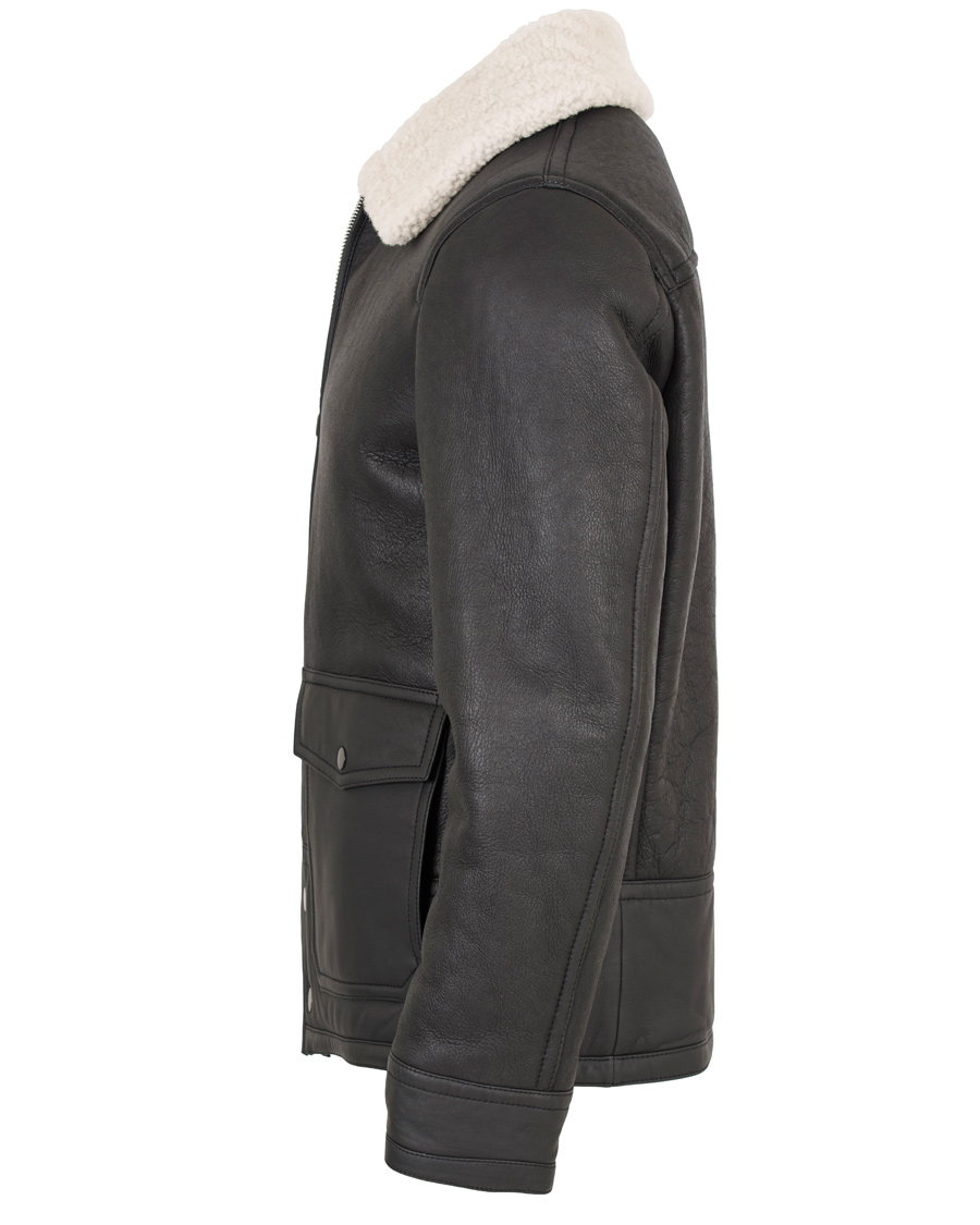 Hombres | Abrigos y chaquetas | GANT Rugger | The Shearling Aviator Jacket Black