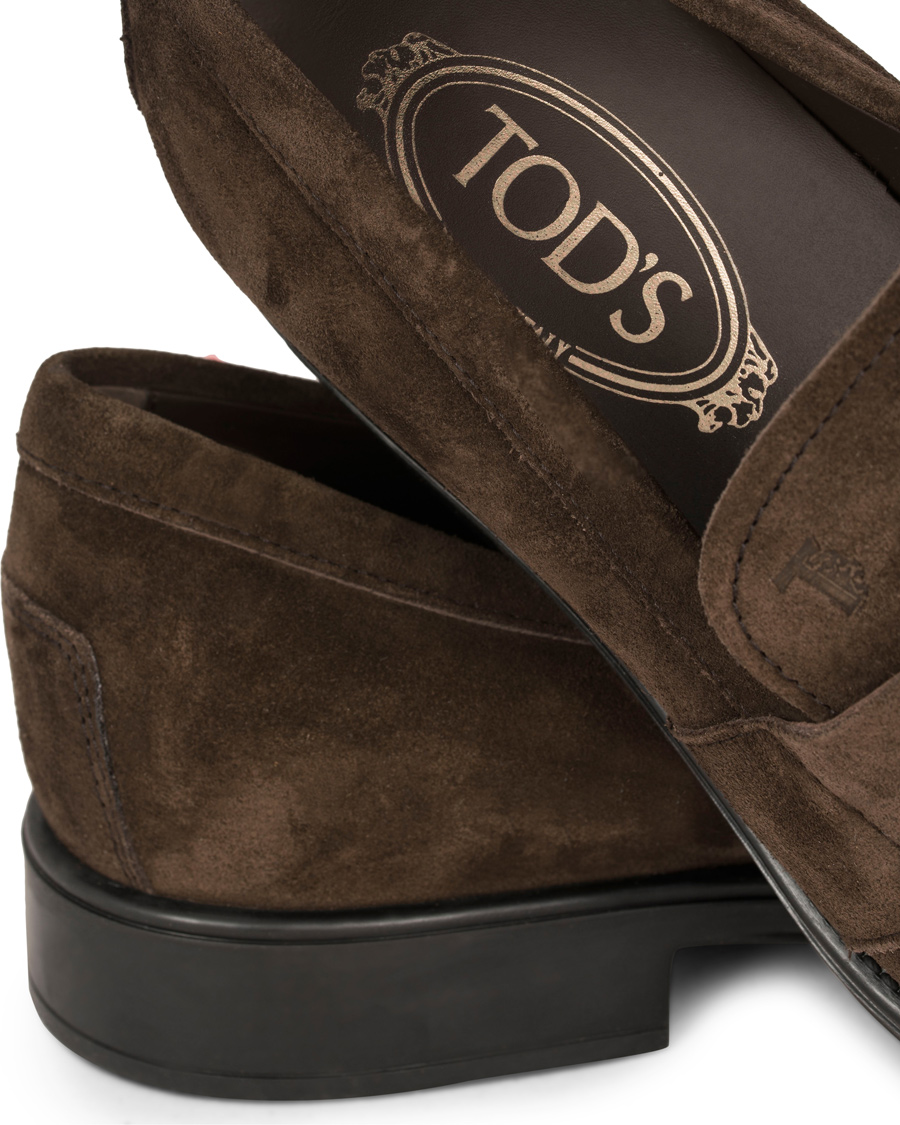 Hombres | Tod's Mocassino Penny Loafer Dark Brown Suede | Tod's | Mocassino Penny Loafer Dark Brown Suede