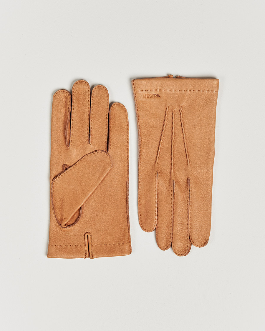 Hombres | Guantes | Hestra | Henry Unlined Deerskin Glove Cognac