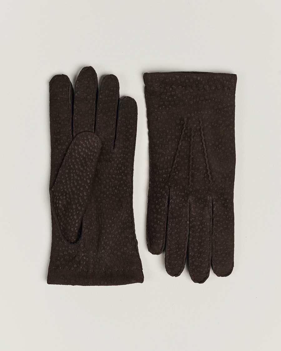 Hombres | Hestra Carpincho Handsewn Cashmere Glove Espresso Brown | Hestra | Carpincho Handsewn Cashmere Glove Espresso Brown
