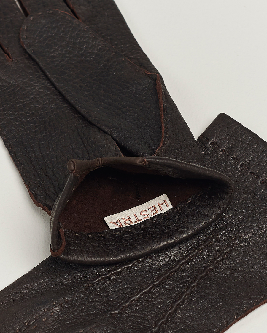 Hombres |  | Hestra | Peccary Handsewn Unlined Glove Espresso