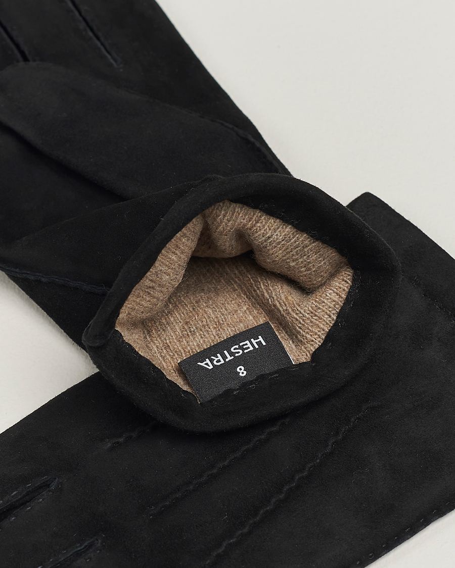 Hombres | Guantes | Hestra | Arthur Wool Lined Suede Glove Black
