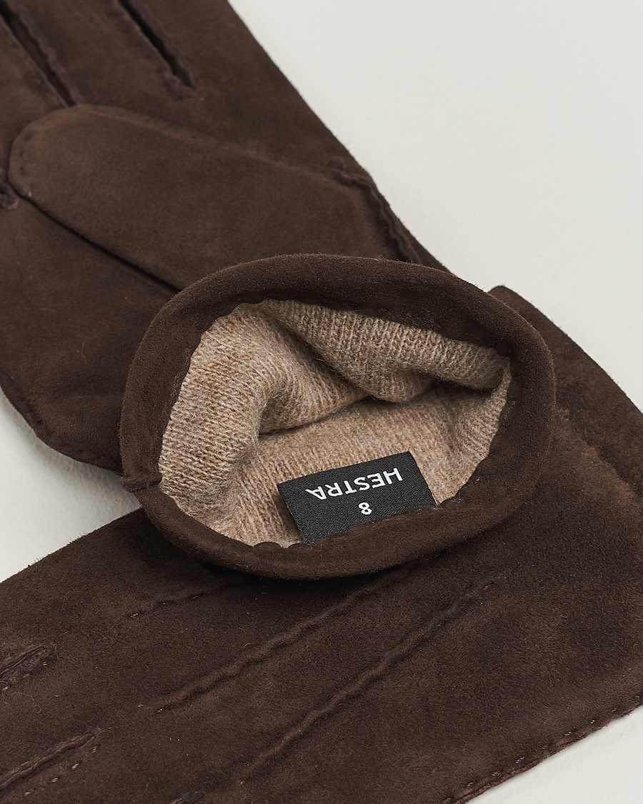 Hombres | Guantes | Hestra | Arthur Wool Lined Suede Glove Espresso
