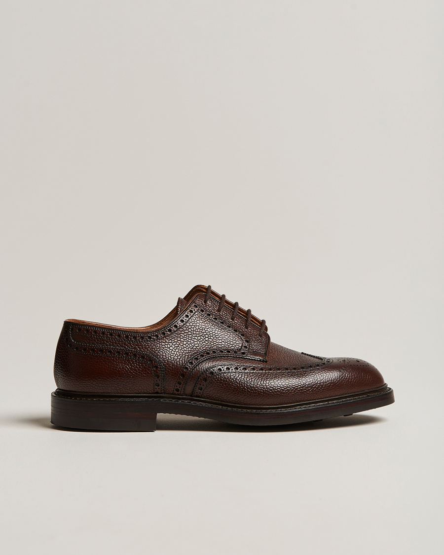 Hombres | Zapatos brogues | Crockett & Jones | Pembroke Derbys Dark Brown Grained Calf