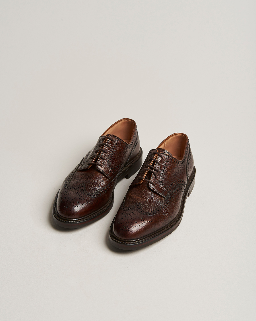 Hombres | Zapatos hechos a mano | Crockett & Jones | Pembroke Derbys Dark Brown Grained Calf