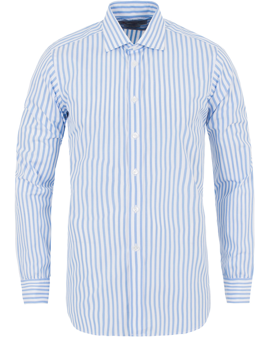 Hombres | Camisas | Turnbull & Asser | Slim Fit Bengal Stripe Shirt Light Blue