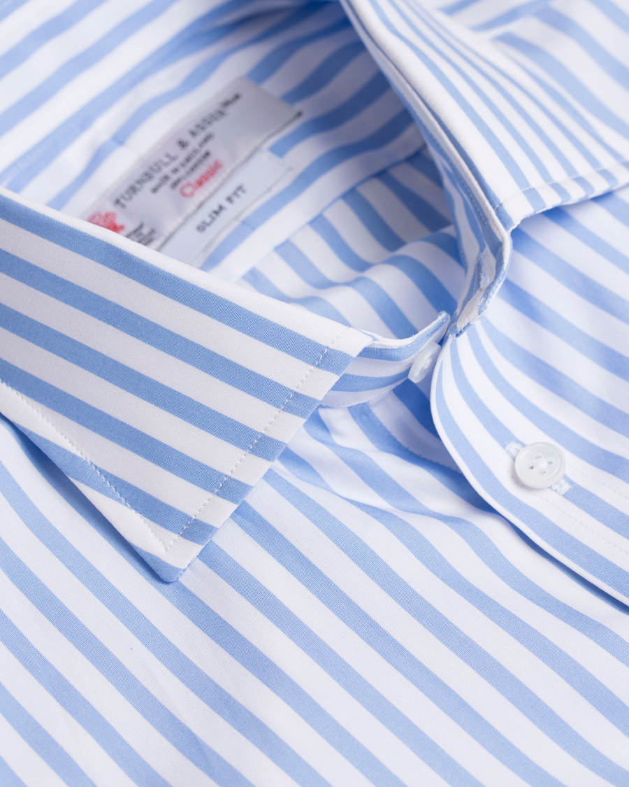 Hombres | Camisas | Turnbull & Asser | Slim Fit Bengal Stripe Shirt Light Blue