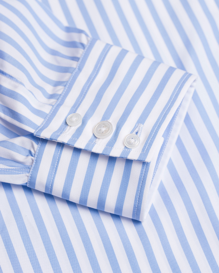 Hombres | Camisas | Turnbull & Asser | Slim Fit Bengal Stripe Shirt Light Blue