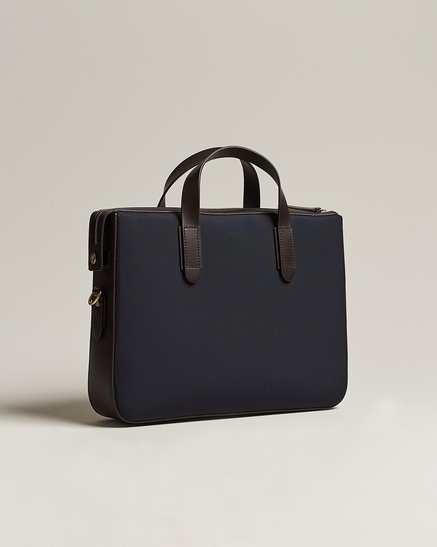 Hombres | Mismo M/S Canvas Briefcase Navy/Dark Brown | Mismo | M/S Canvas Briefcase Navy/Dark Brown