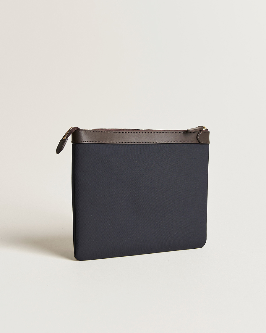 Hombres | Mismo M/S Nylon Pouch Large Navy/Dark Brown | Mismo | M/S Nylon Pouch Large Navy/Dark Brown