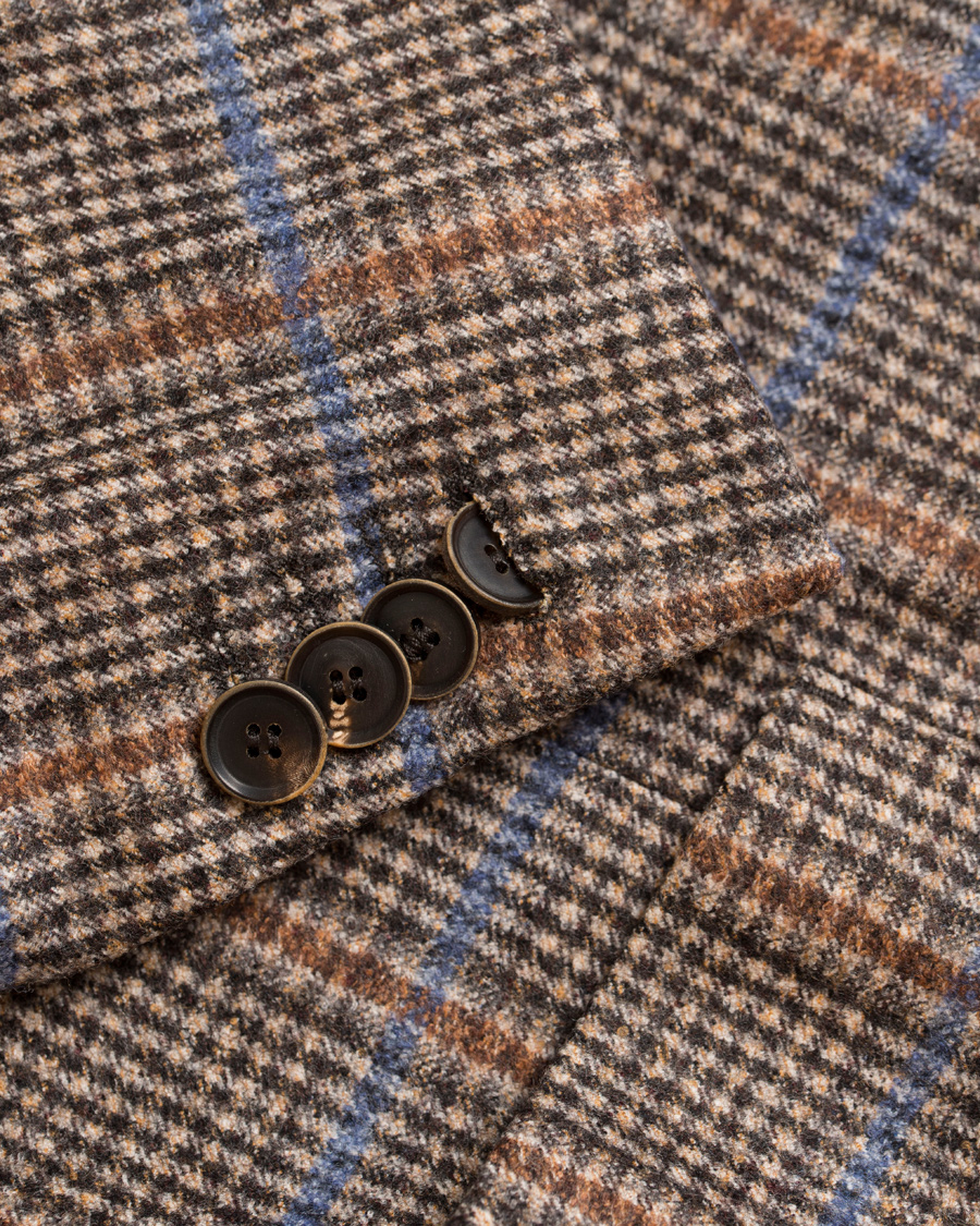 Hombres | Blazers | Oscar Jacobson | Epic Check Fratelli Tallia Di Delfino Blazer Brown