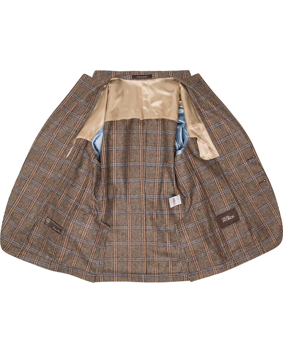 Hombres | Blazers | Oscar Jacobson | Epic Check Fratelli Tallia Di Delfino Blazer Brown