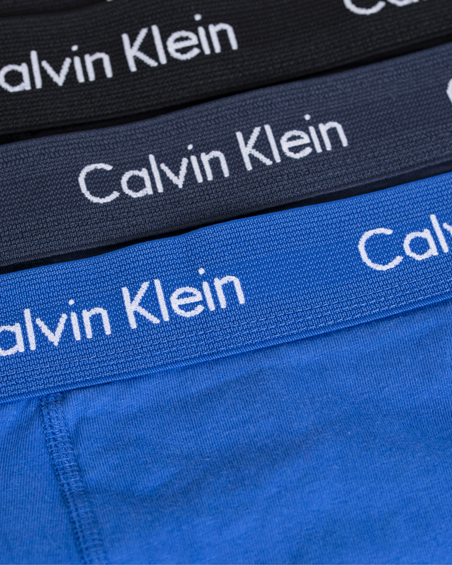 Hombres | Ropa interior y calcetines | Calvin Klein | Cotton Stretch Long Leg Trunk 3-pack Blue/Black/Cobolt