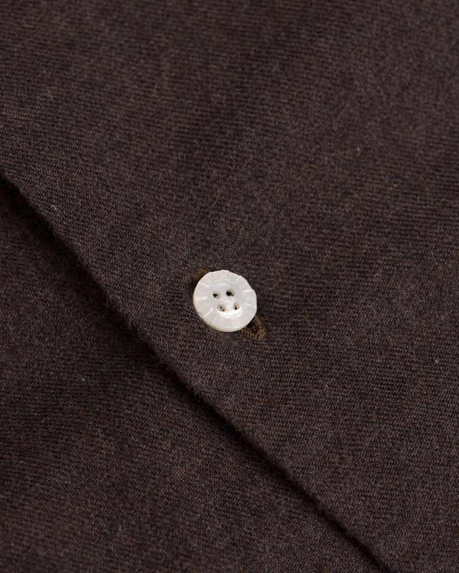 Hombres | Camisas | Barba Napoli | Dandylife Flannel Slim Fit Shirt Brown