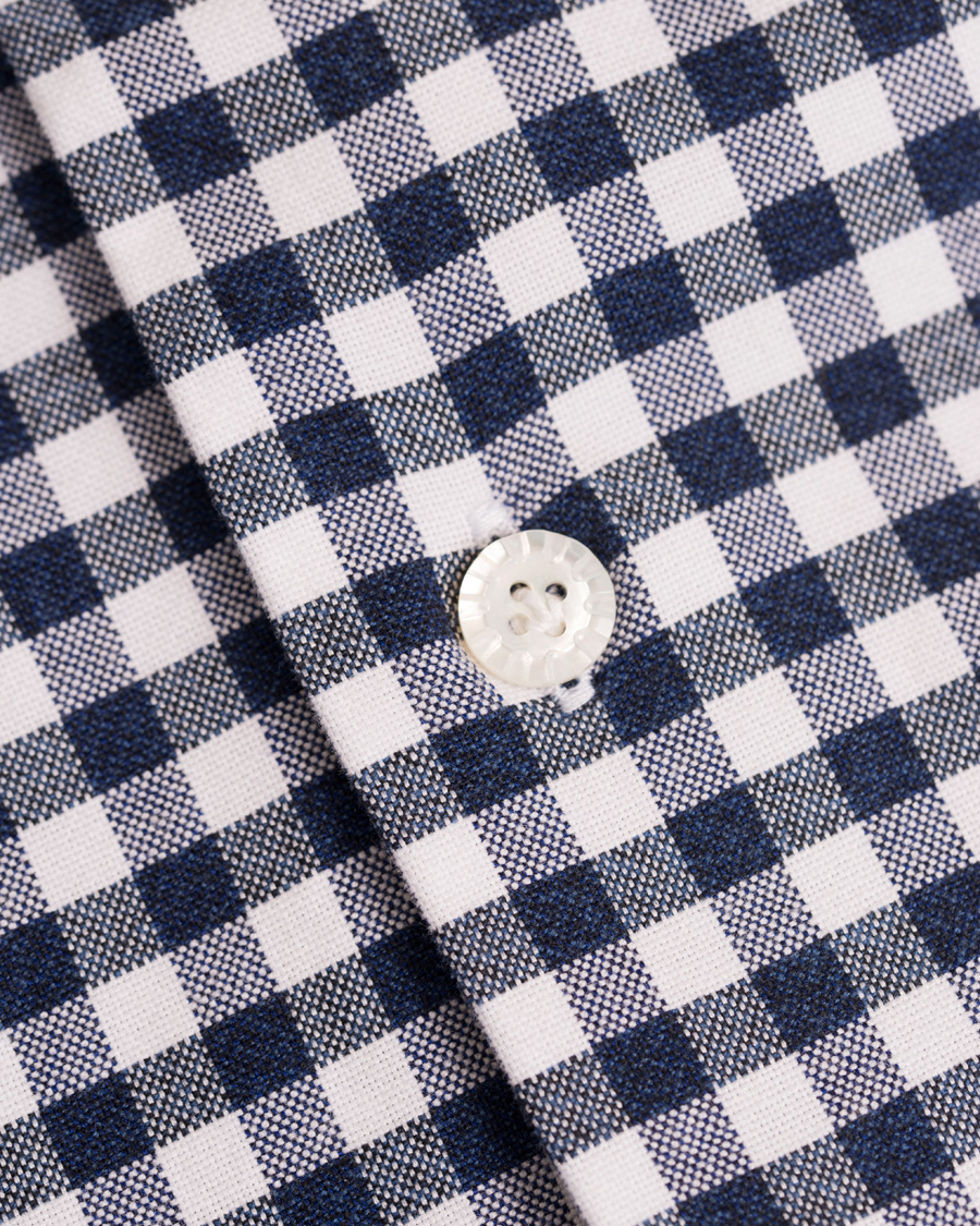 Hombres | Camisas | Barba Napoli | Dandylife Oxford Check Slim Fit Shirt Blue/White