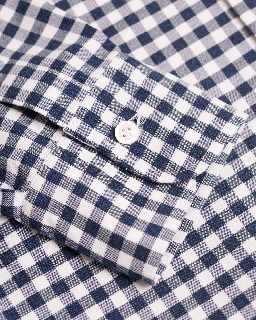 Hombres | Camisas | Barba Napoli | Dandylife Oxford Check Slim Fit Shirt Blue/White