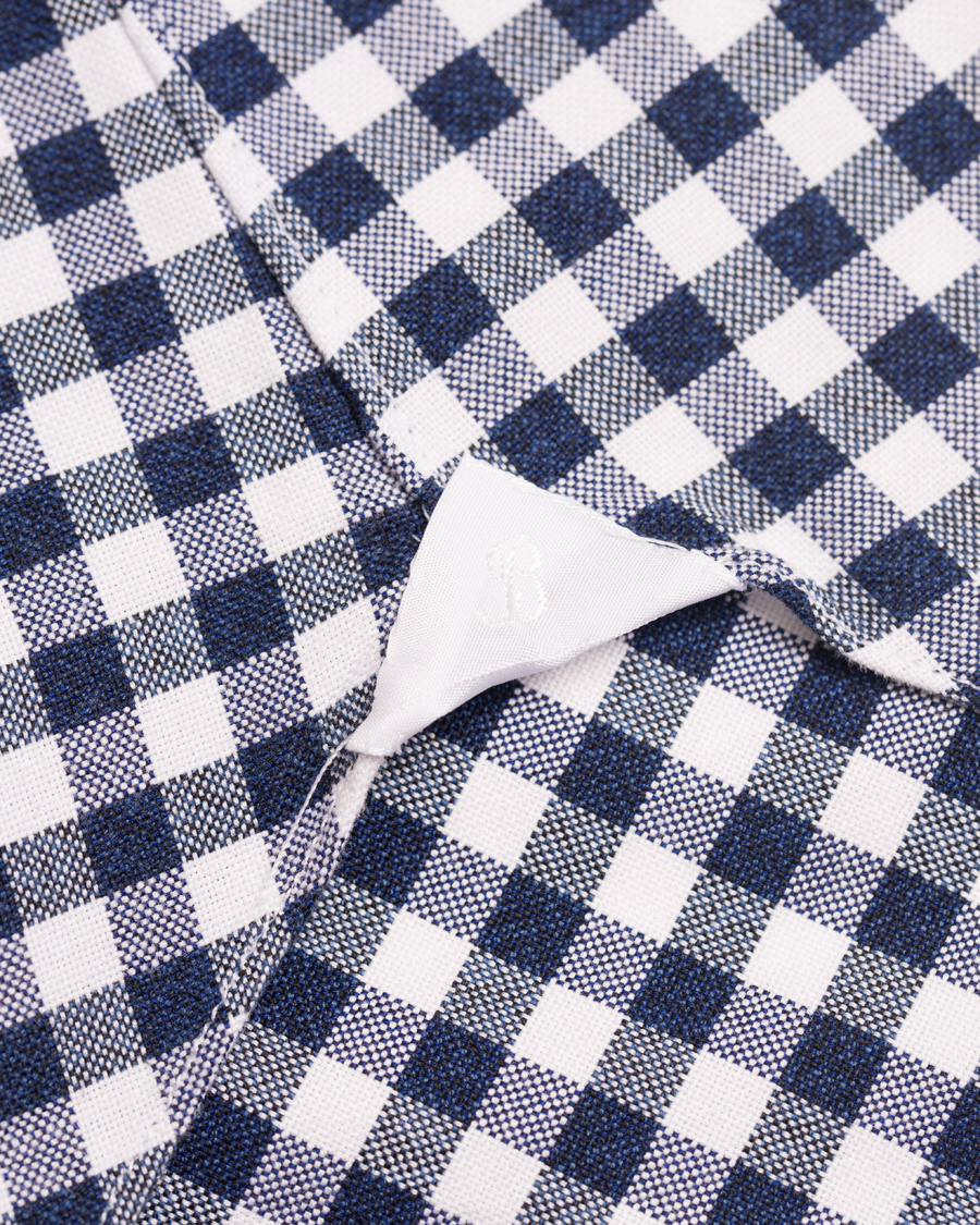 Hombres | Camisas | Barba Napoli | Dandylife Oxford Check Slim Fit Shirt Blue/White