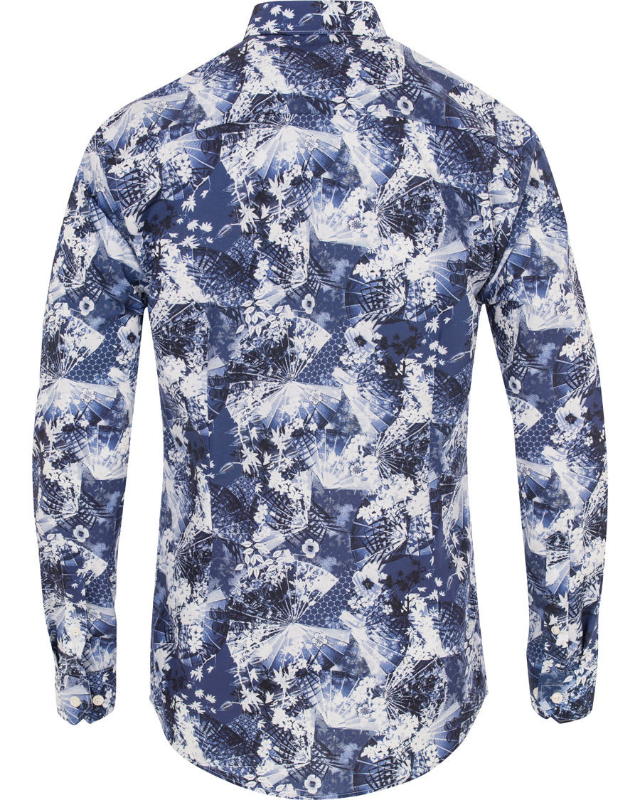 Hombres | Camisas | Eton | Slim Fit Flower Twill Shirt Blue