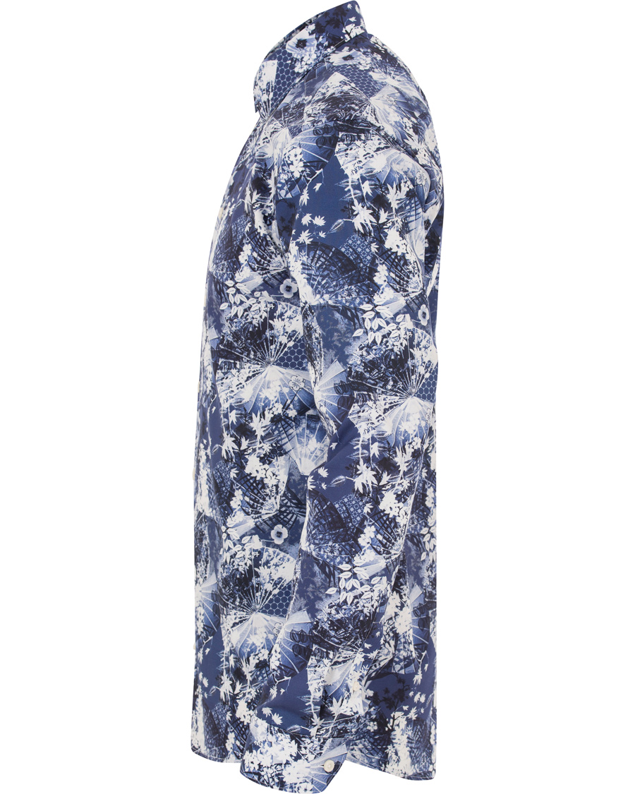 Hombres | Camisas | Eton | Slim Fit Flower Twill Shirt Blue