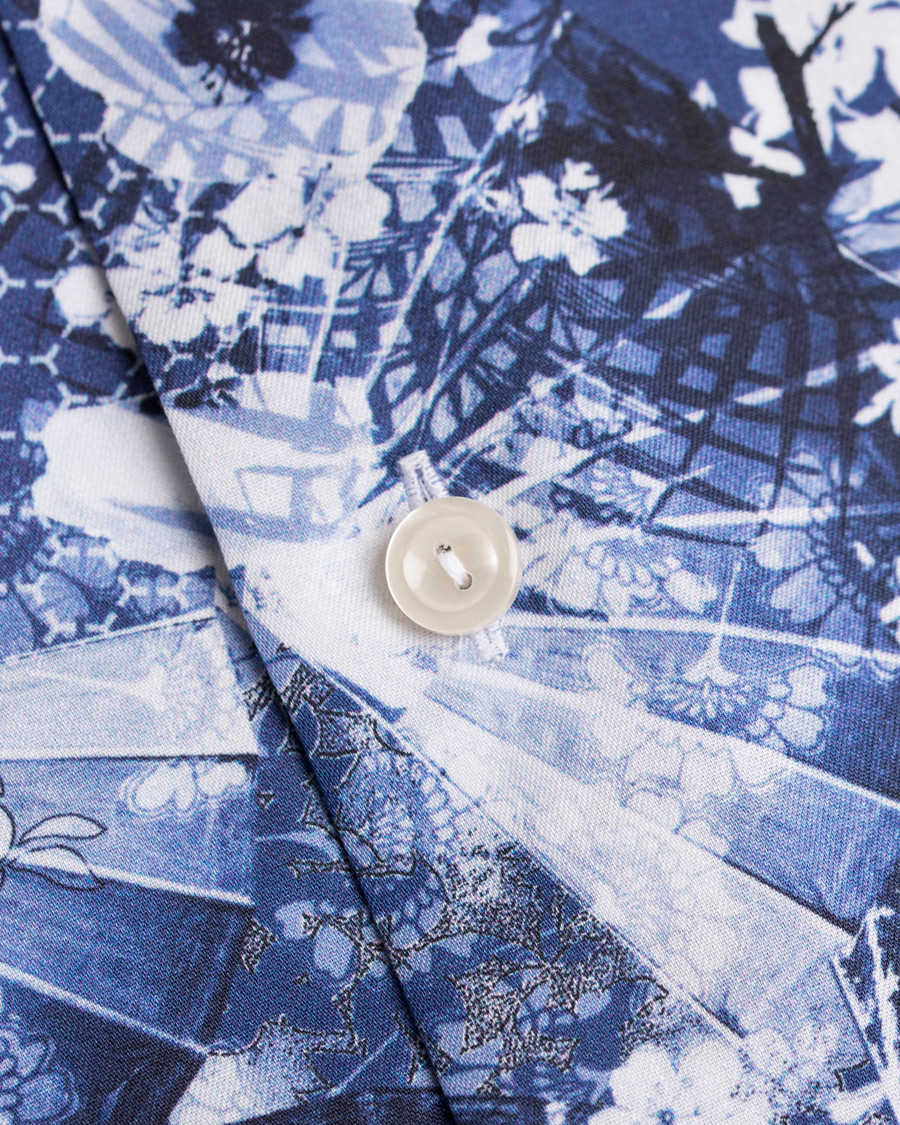 Hombres | Camisas | Eton | Slim Fit Flower Twill Shirt Blue